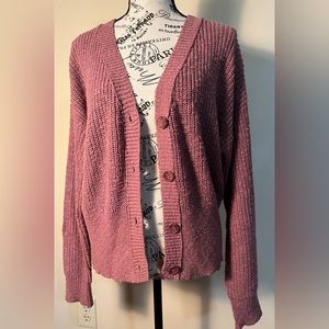 Nine West Pink Button Down Cardigan.